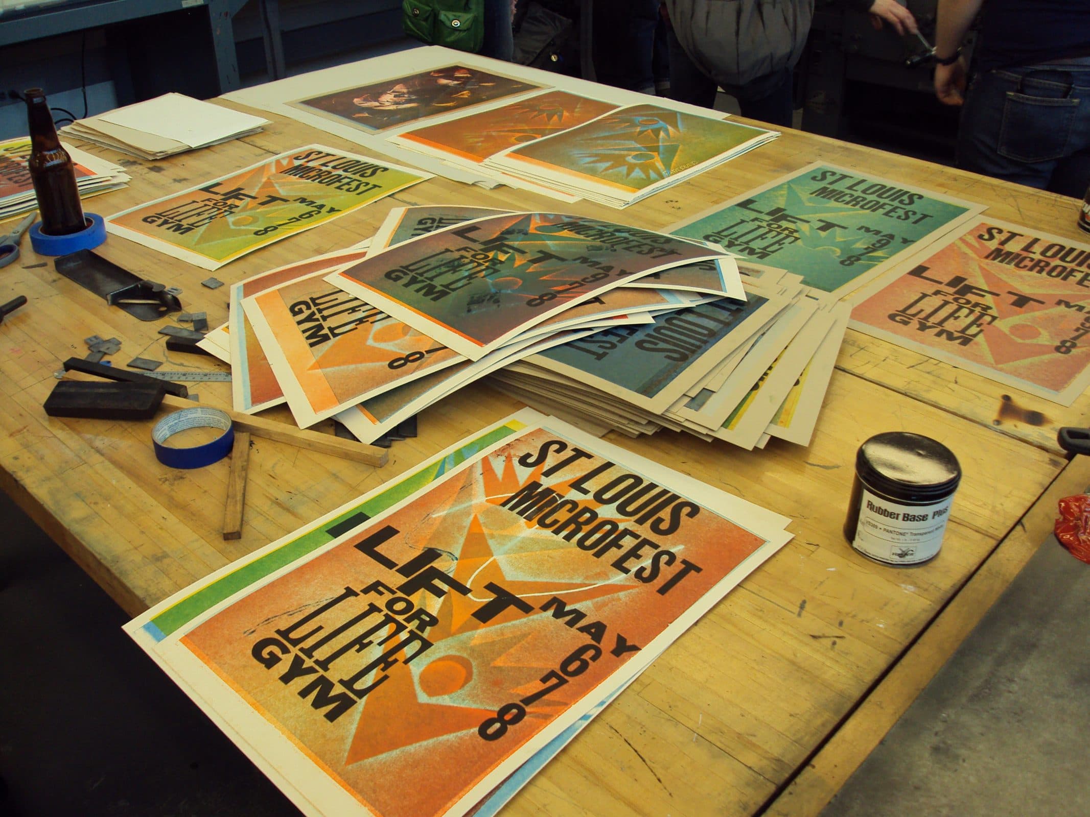 Colorful printed materials and posters